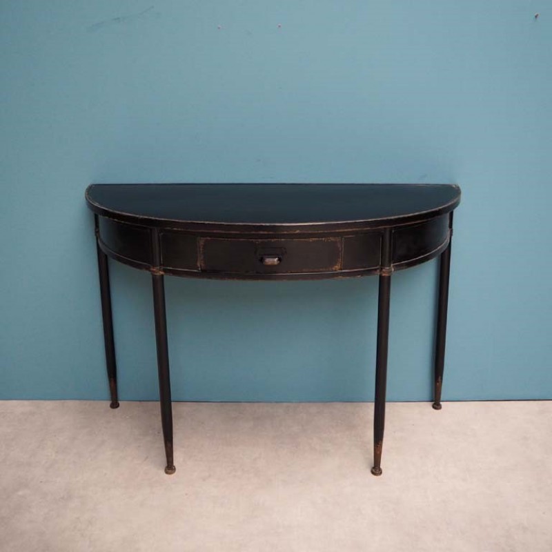 BLACK METAL CURVED CONSOLE TABLE - CAFE, SIDE TABLES